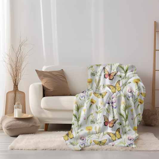 Wildflower Meadow Velveteen Plush Blanket