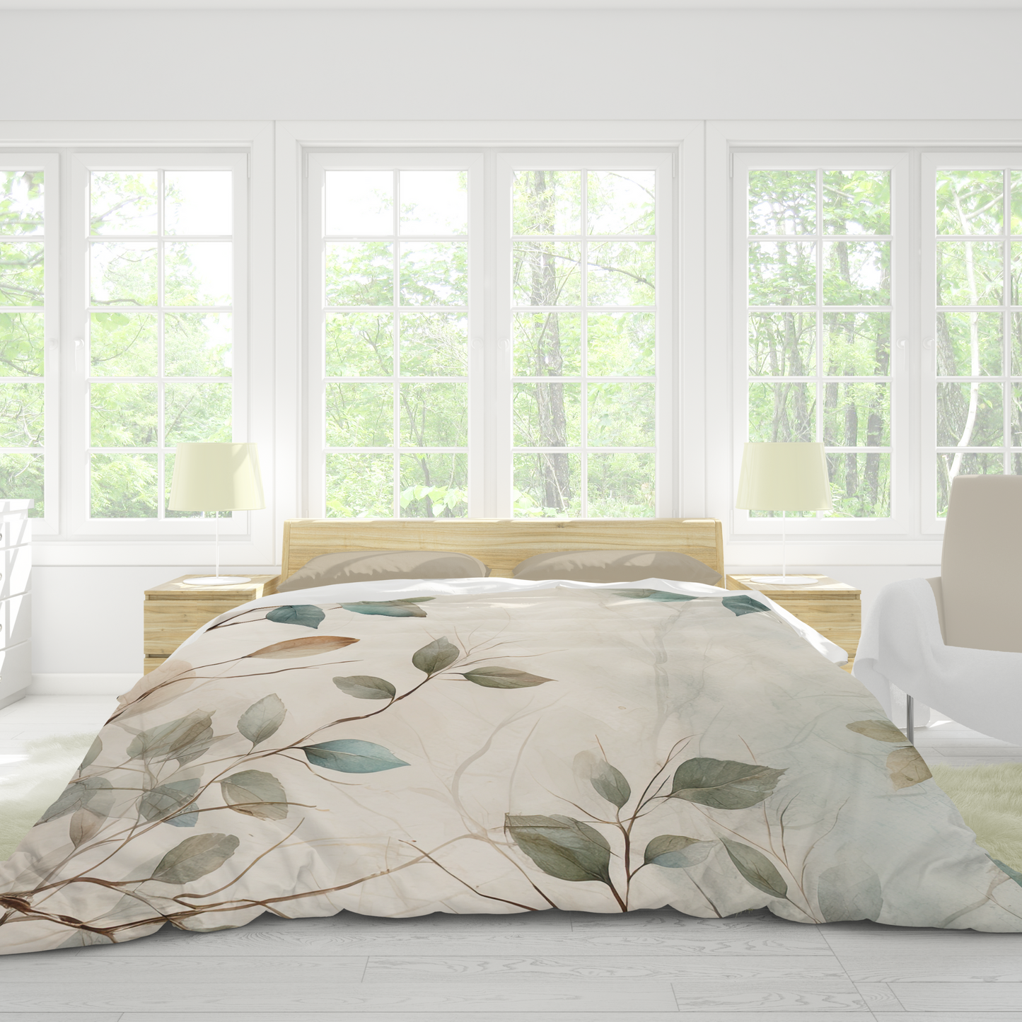 Premium Twigs and Leaves Duvet Cover Collection for King, Queen, Double, Full, Twin, and Twin XL Beds