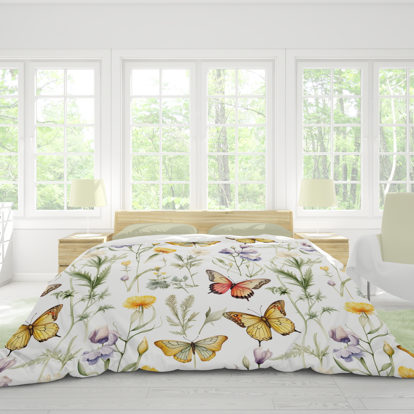 Wildflower Butterfly Duvet Cover