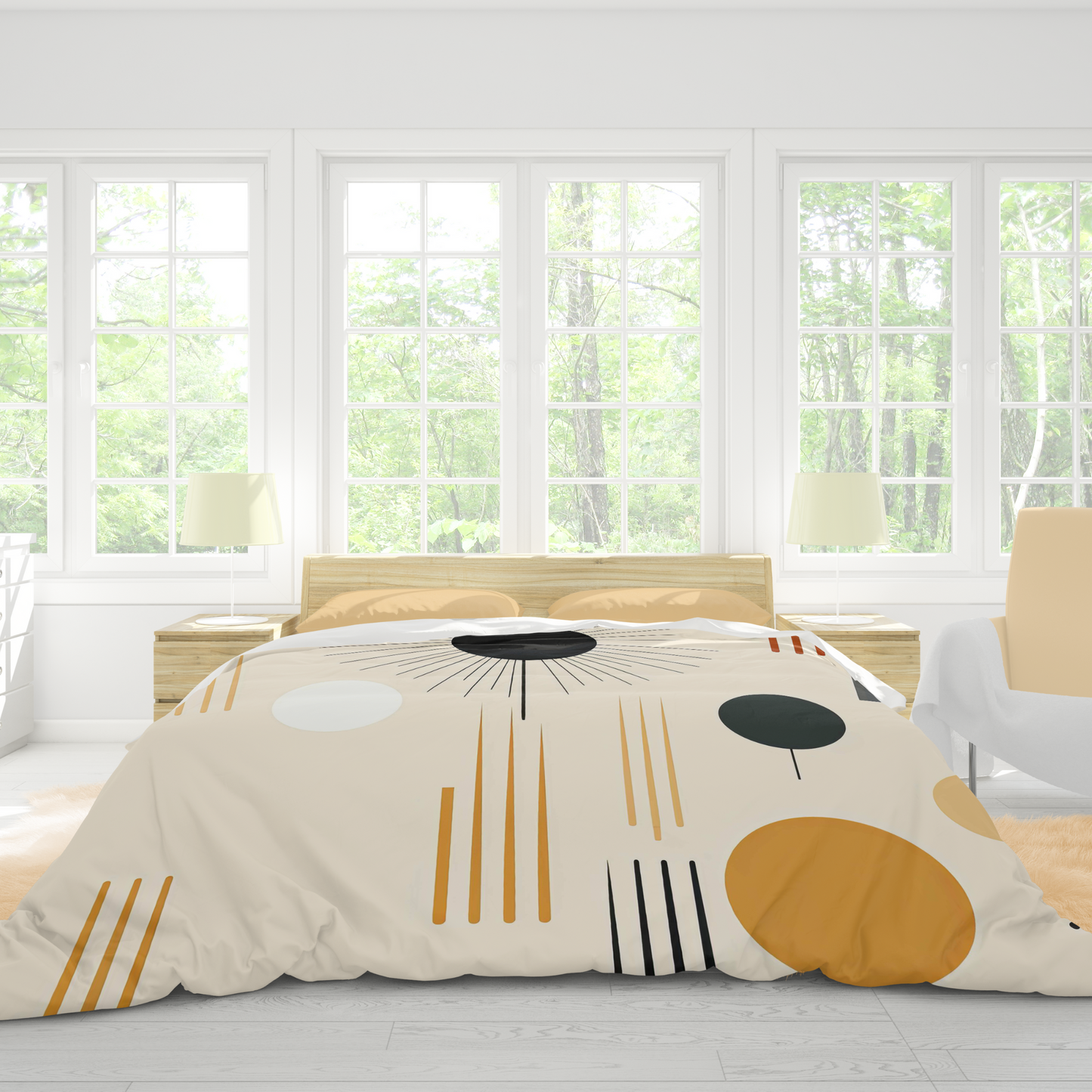 Premium Scandi Shapes Duvet Cover Collection for King, Queen, Double, Full, Twin, and Twin XL Beds