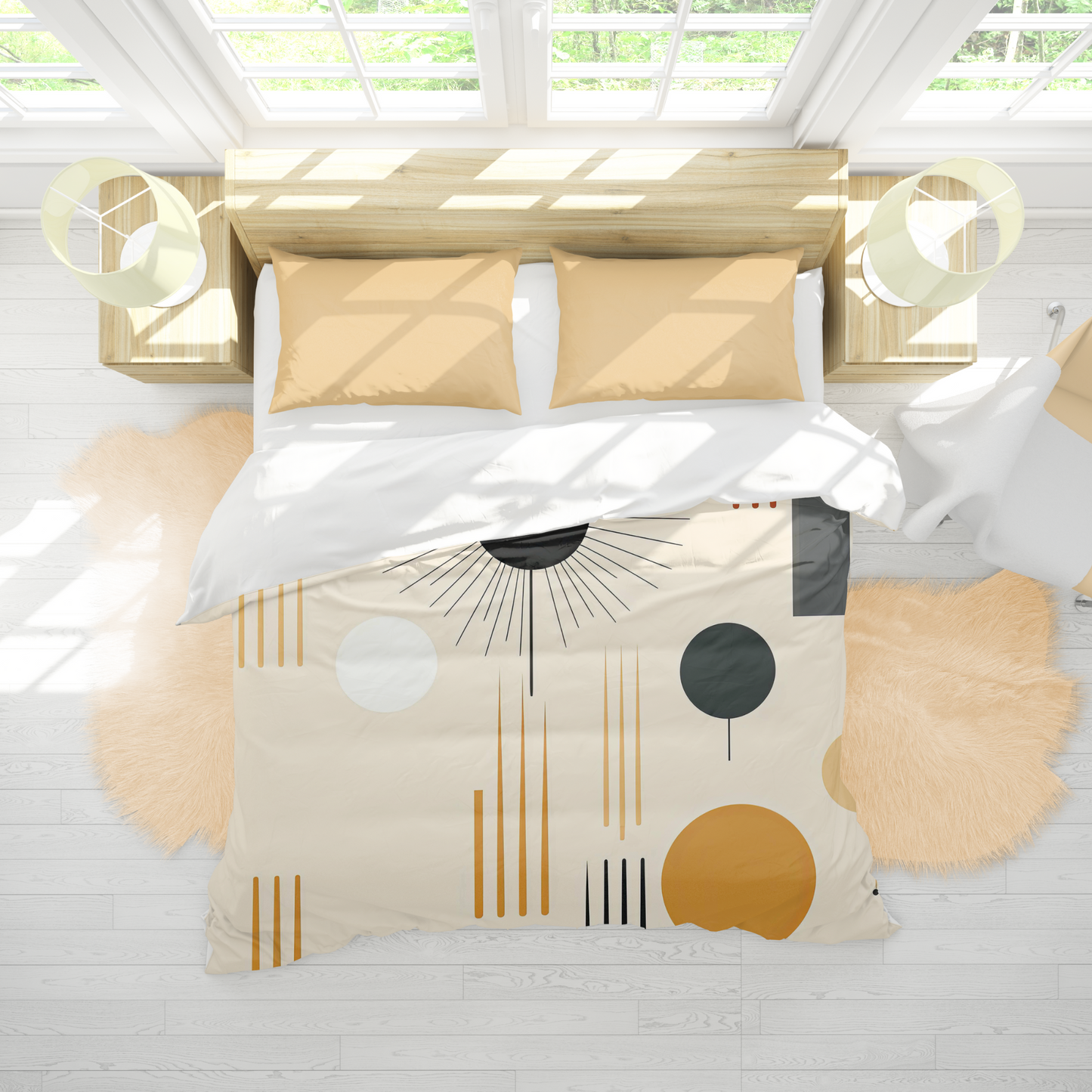 Premium Scandi Shapes Duvet Cover Collection for King, Queen, Double, Full, Twin, and Twin XL Beds