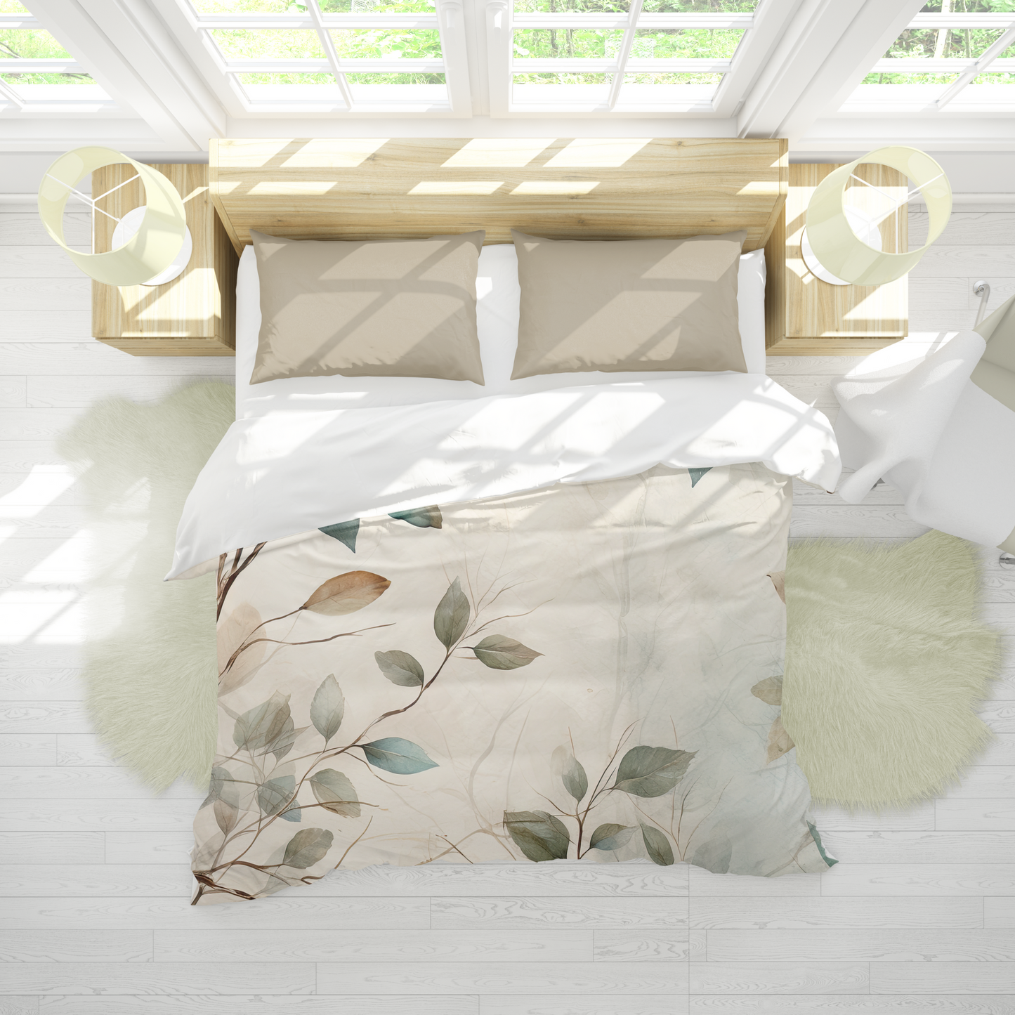 Premium Twigs and Leaves Duvet Cover Collection for King, Queen, Double, Full, Twin, and Twin XL Beds