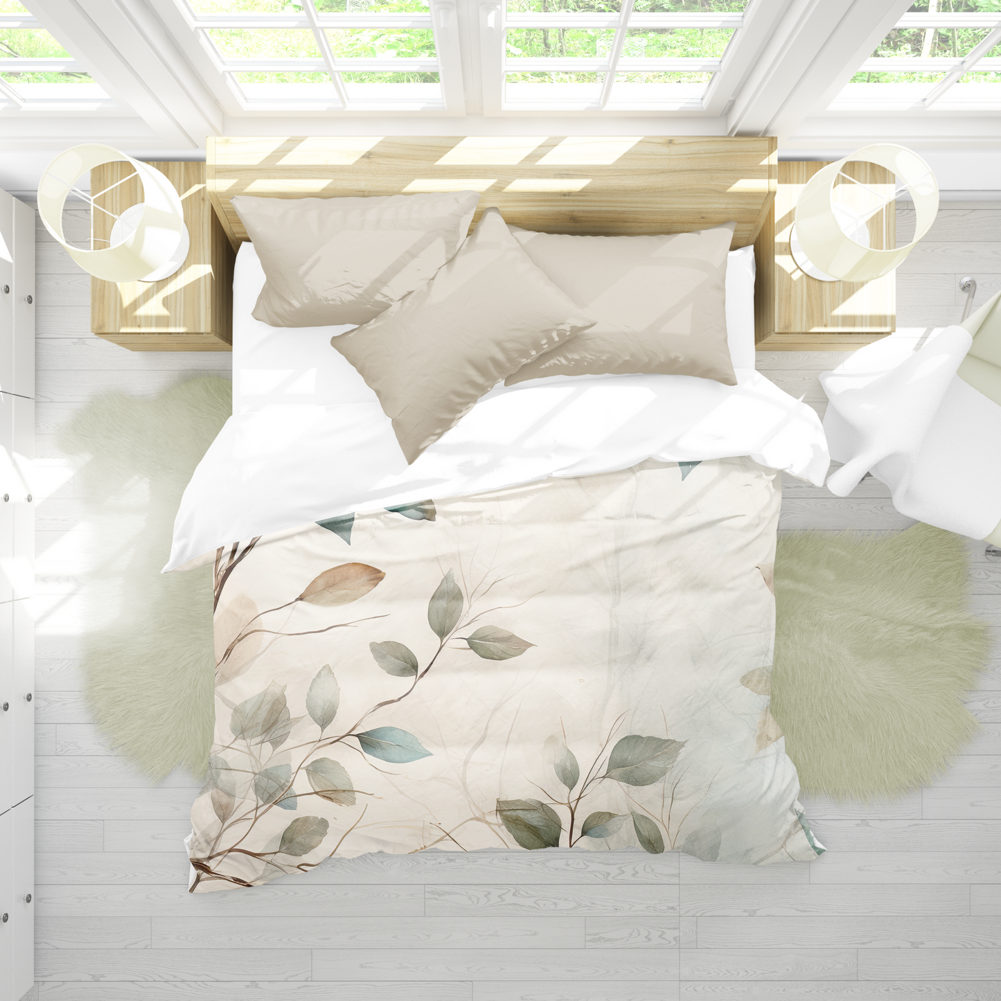 Premium Twigs and Leaves Duvet Cover Collection for King, Queen, Double, Full, Twin, and Twin XL Beds