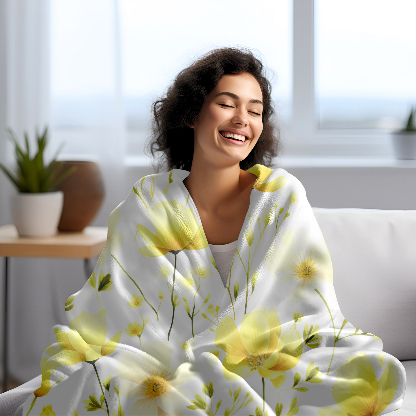 Blossoming Harmony Velveteen Plush Blanket