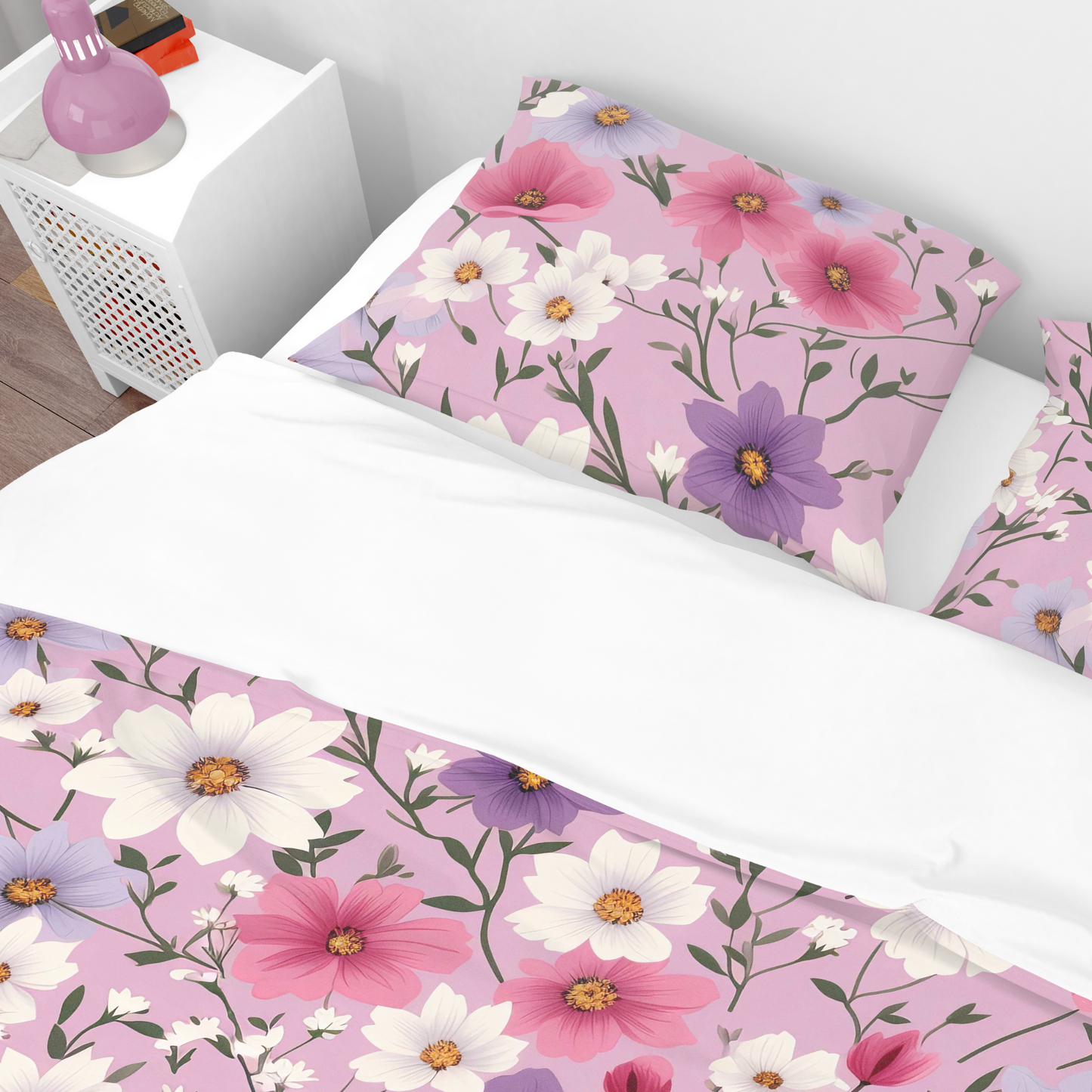 Premium Pink Ditsy Floral Duvet Cover Collection for King, Queen, Double, Full, Twin, and Twin XL Beds