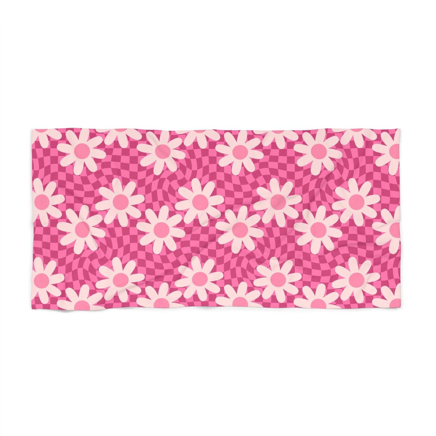 Personalized Pink Floral Large beach towel