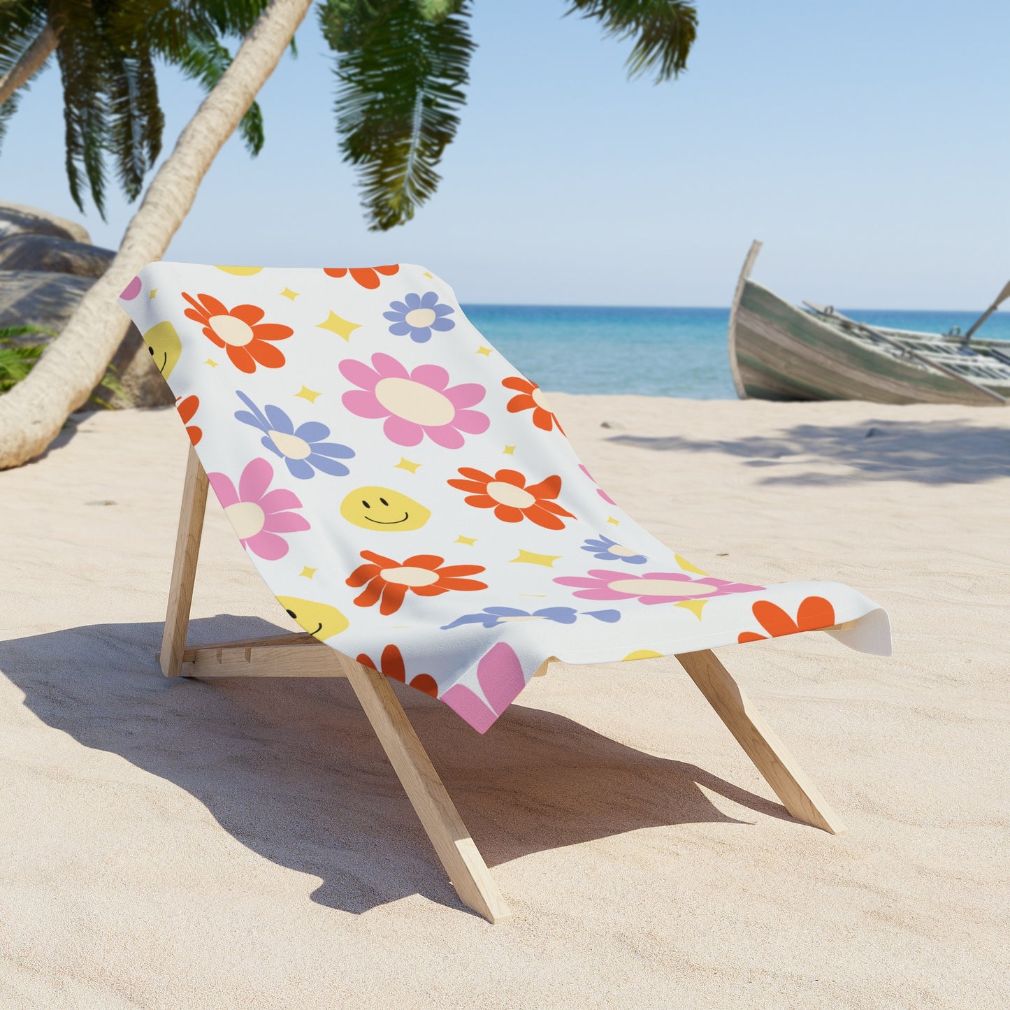 Personalized Cheerful Petals Beach Towel