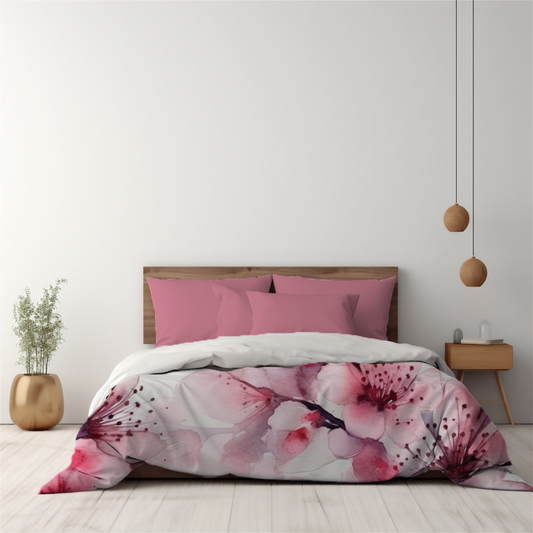 Premium Sakura Bloom Duvet Cover Collection for King, Queen, Double, Full, Twin, and Twin XL Beds
