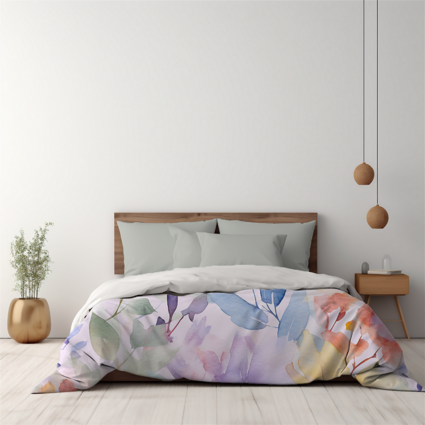 Premium Floral Watercolor Duvet Cover Collection for King, Queen, Double, Full, Twin, and Twin XL Beds