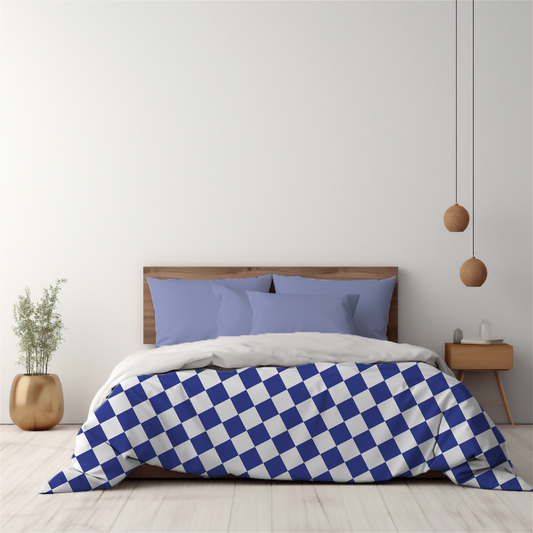Blue checkered Duvet Cover California King Queen Twin XL abstract minimalist Bedding for Bedroom Home decor for teen boy room decor