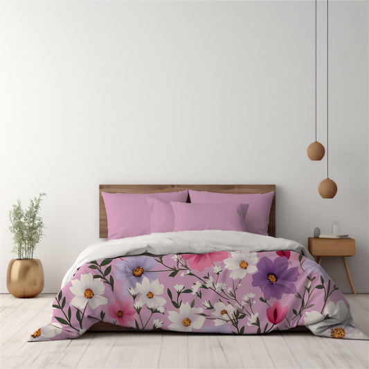 Premium Pink Ditsy Floral Duvet Cover Collection for King, Queen, Double, Full, Twin, and Twin XL Beds