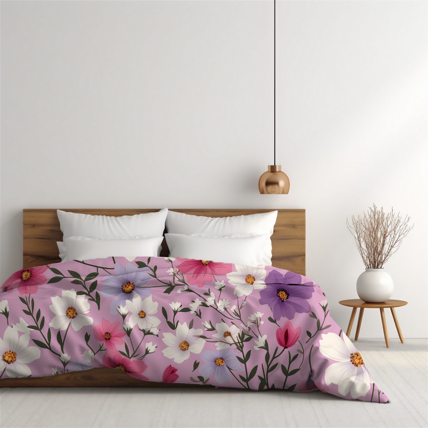 Premium Pink Ditsy Floral Duvet Cover Collection for King, Queen, Double, Full, Twin, and Twin XL Beds