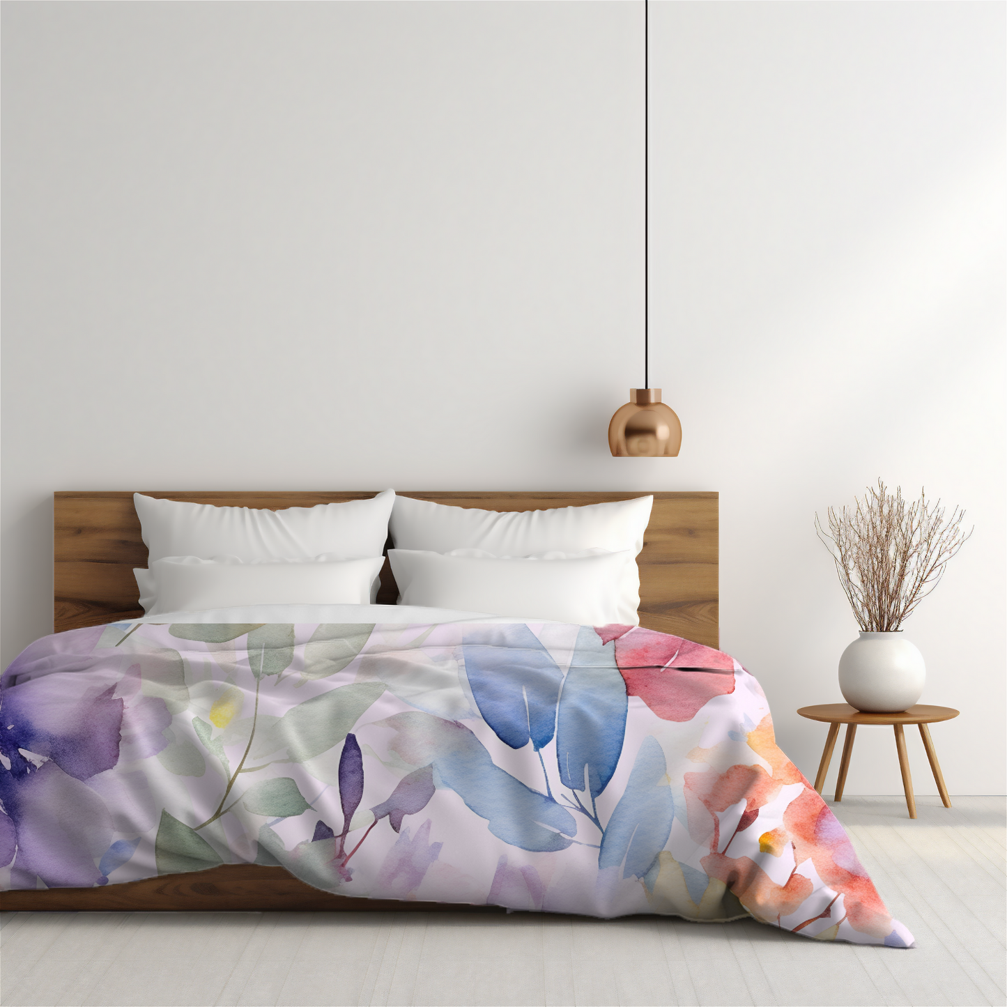 Premium Floral Watercolor Duvet Cover Collection for King, Queen, Double, Full, Twin, and Twin XL Beds