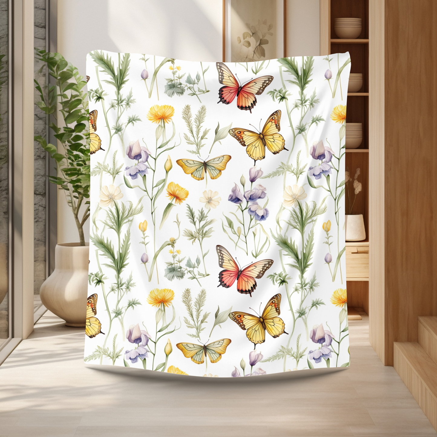 Wildflower Meadow Velveteen Plush Blanket