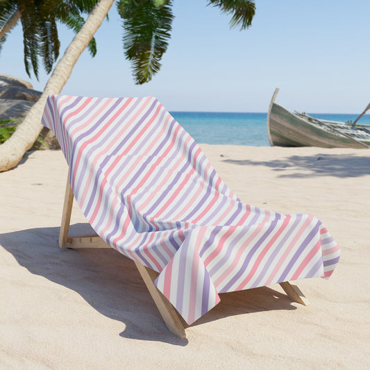 Personalized Pastel Stripe Beach Towel