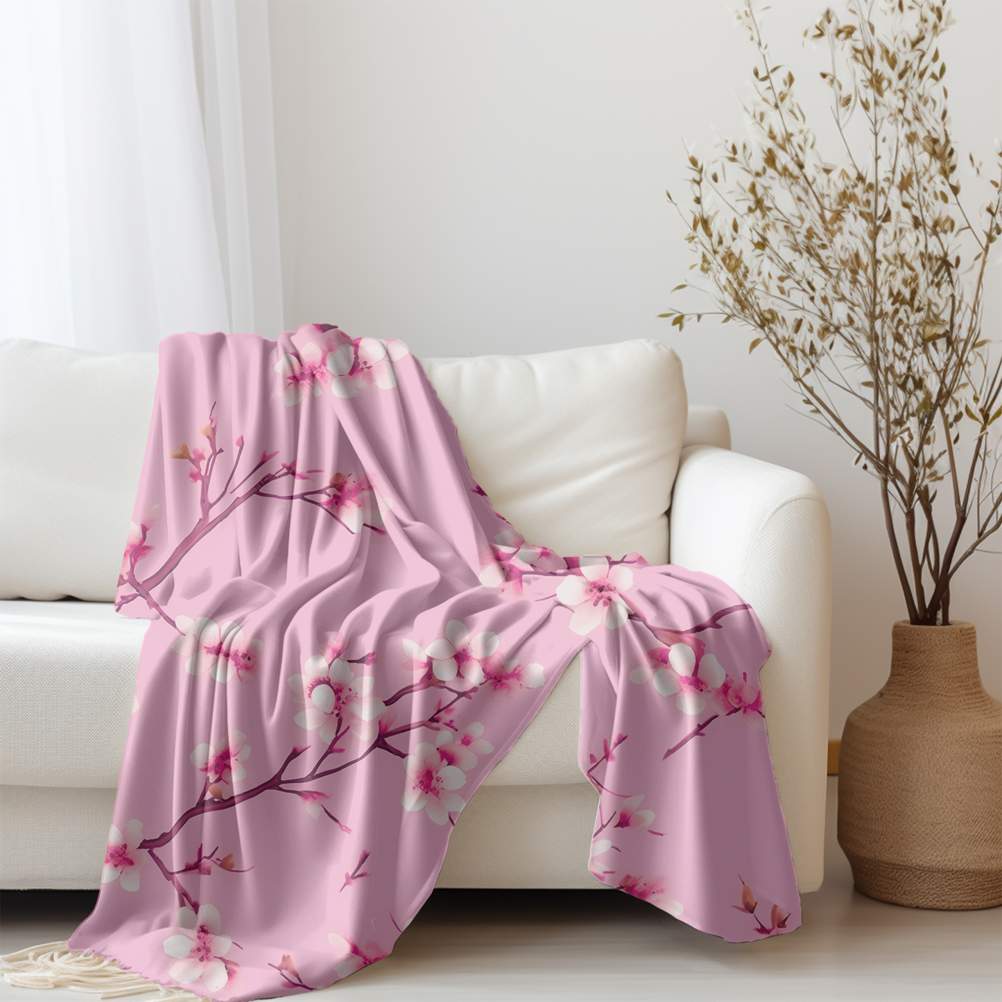 Cherry Blossom Blanket-Pink