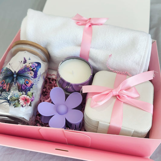 PINK self care gift box for best friend birthday grand manew mom