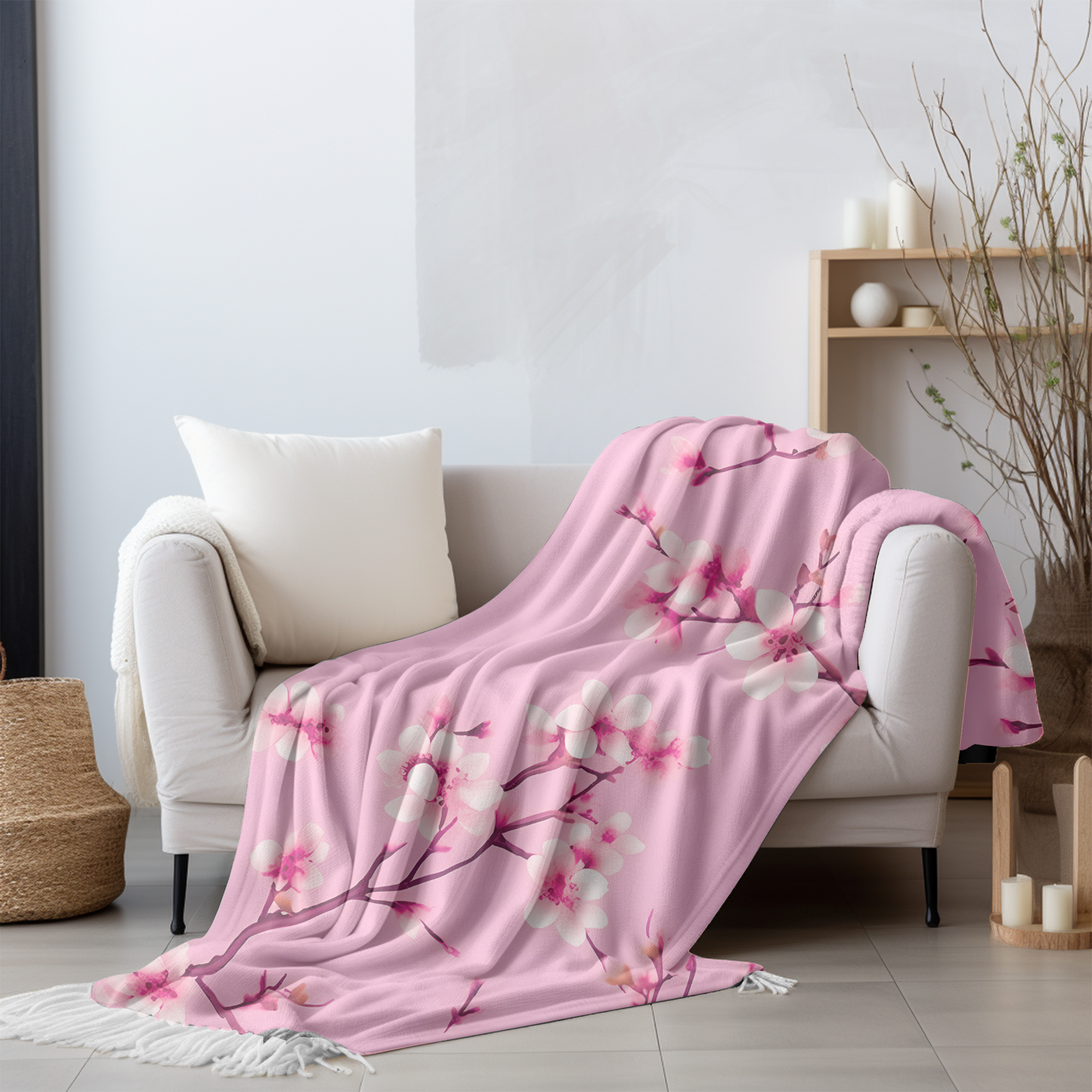 Cherry Blossom Blanket-Pink