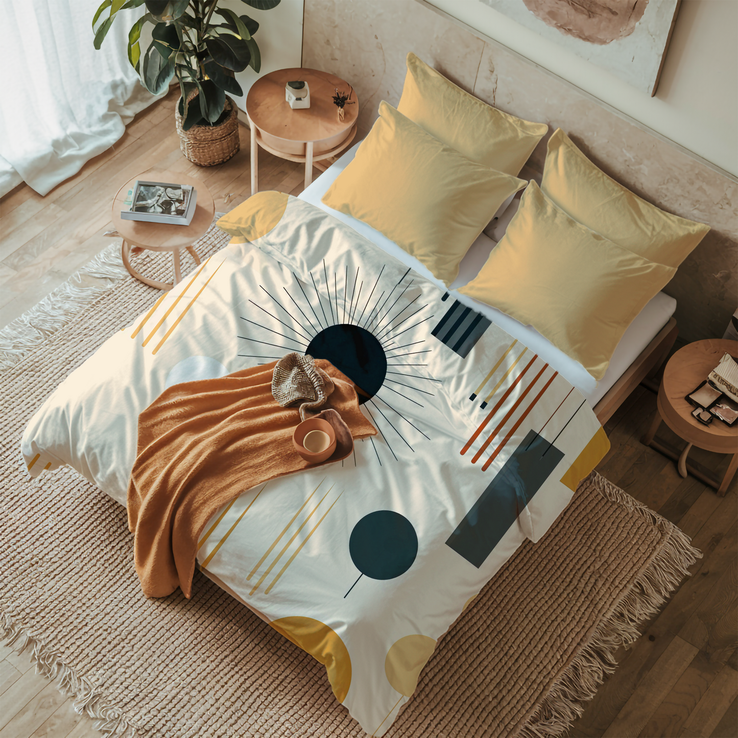 Premium Scandi Shapes Duvet Cover Collection for King, Queen, Double, Full, Twin, and Twin XL Beds