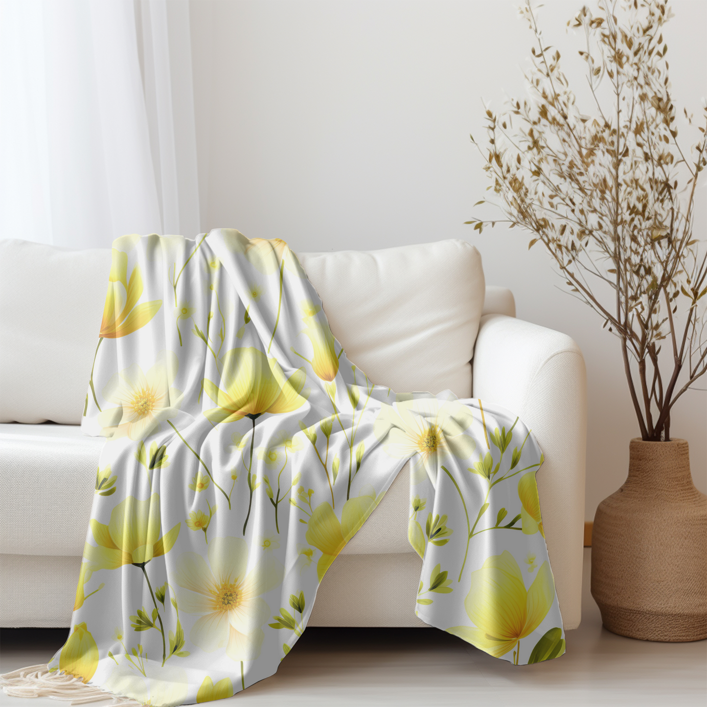 Blossoming Harmony Velveteen Plush Blanket