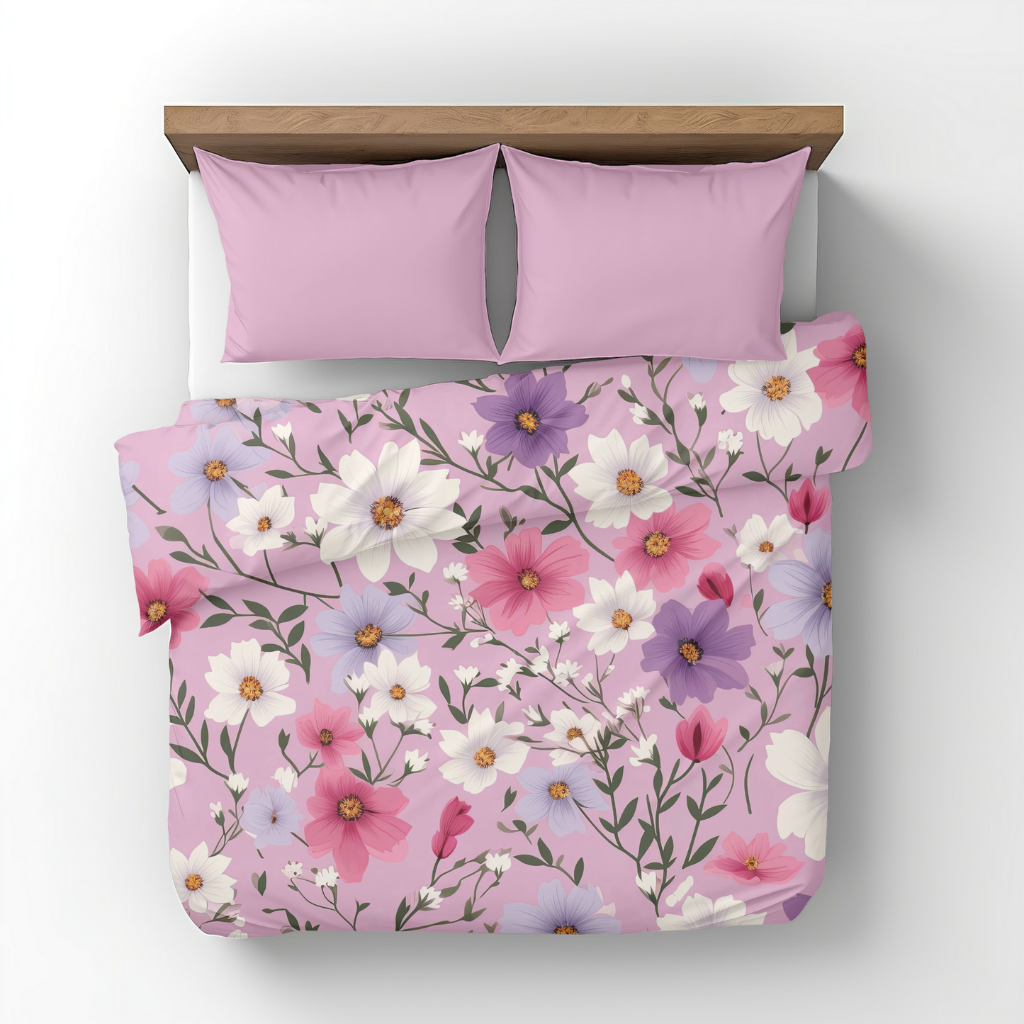 Premium Pink Ditsy Floral Duvet Cover Collection for King, Queen, Double, Full, Twin, and Twin XL Beds