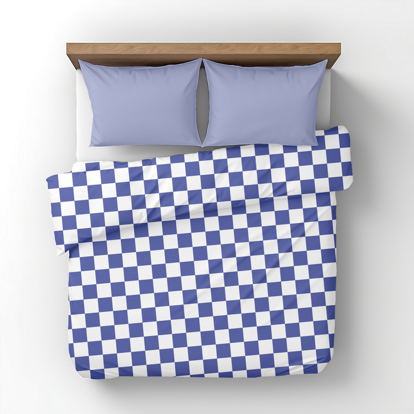 Premium Blue Checkered Duvet Cover Collection for King, Queen, Double, Full, Twin, and Twin XL Beds