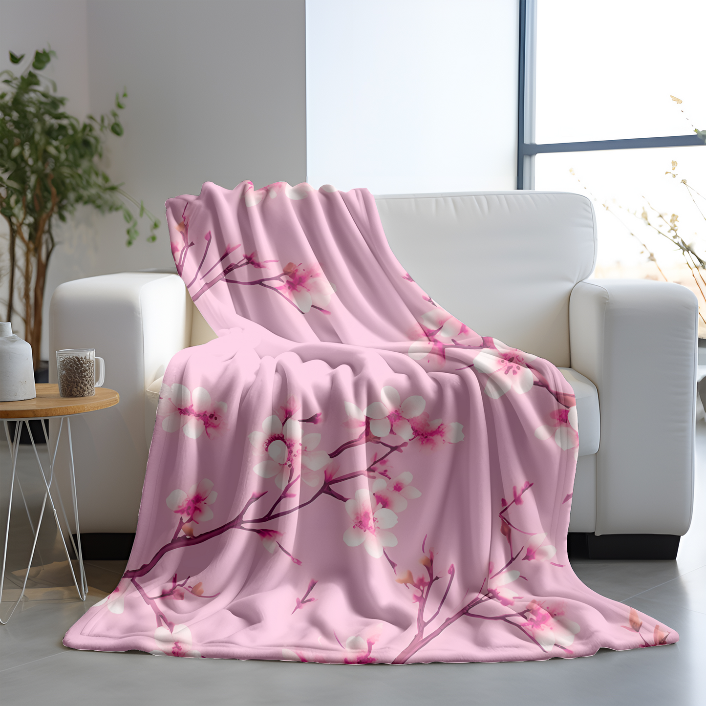 Cherry Blossom Blanket-Pink