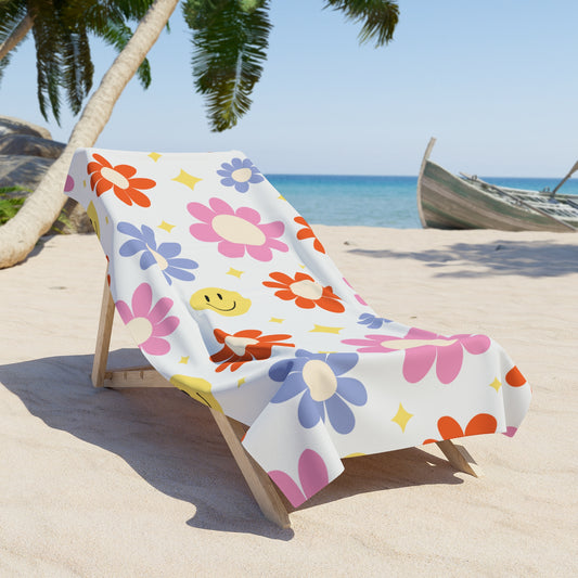 Personalized Cheerful Petals Beach Towel