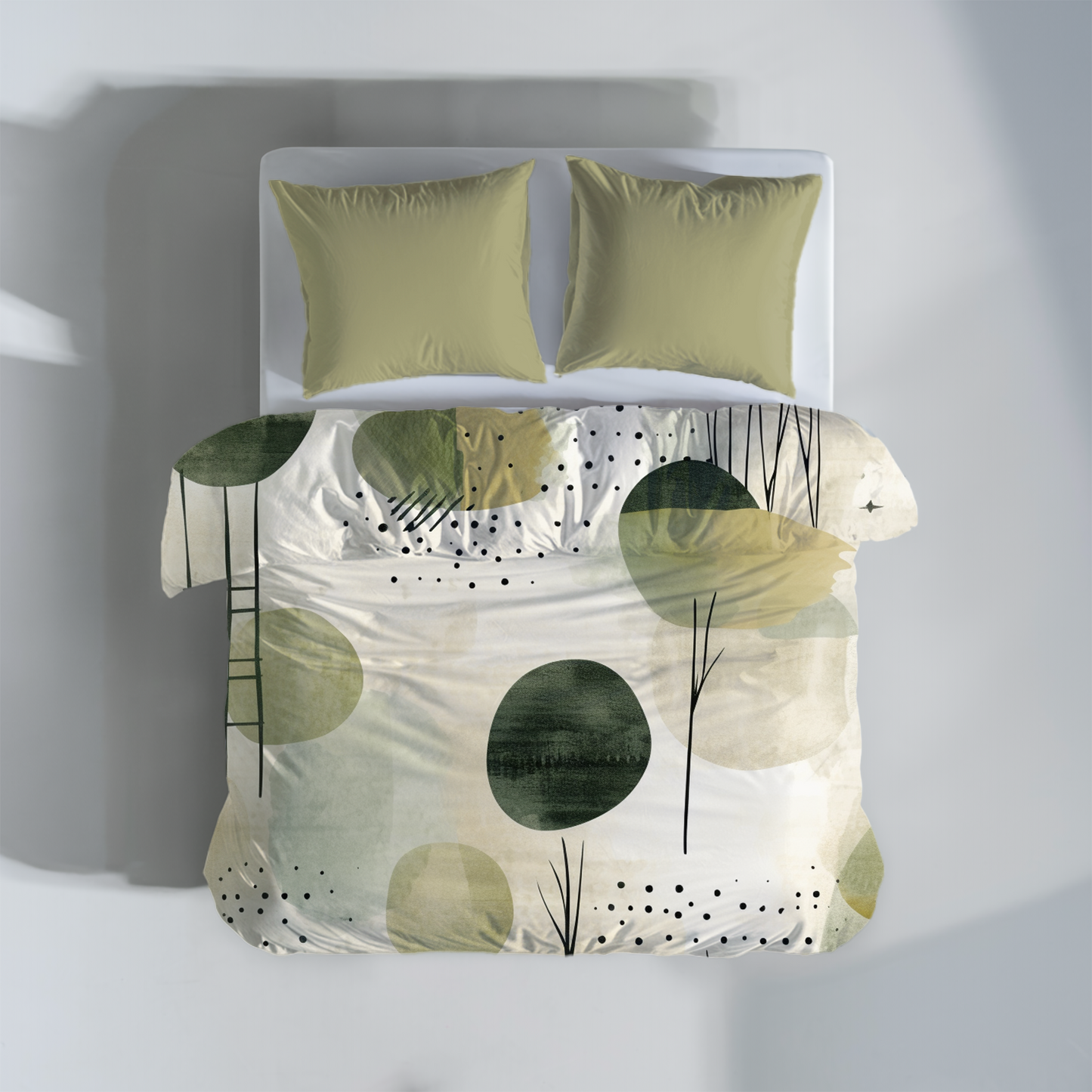 Japandi Duvet Cover- Green