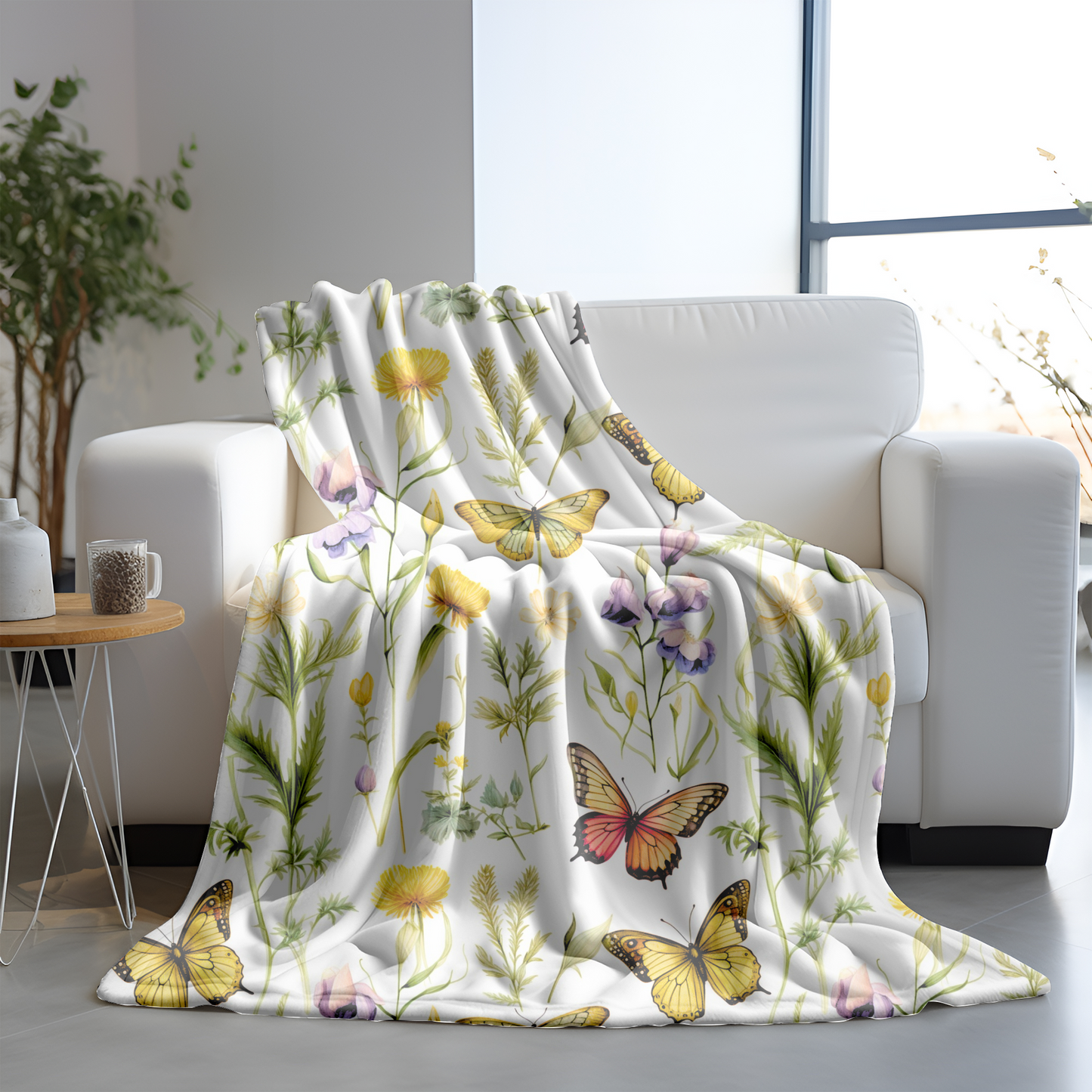 Wildflower Meadow Velveteen Plush Blanket