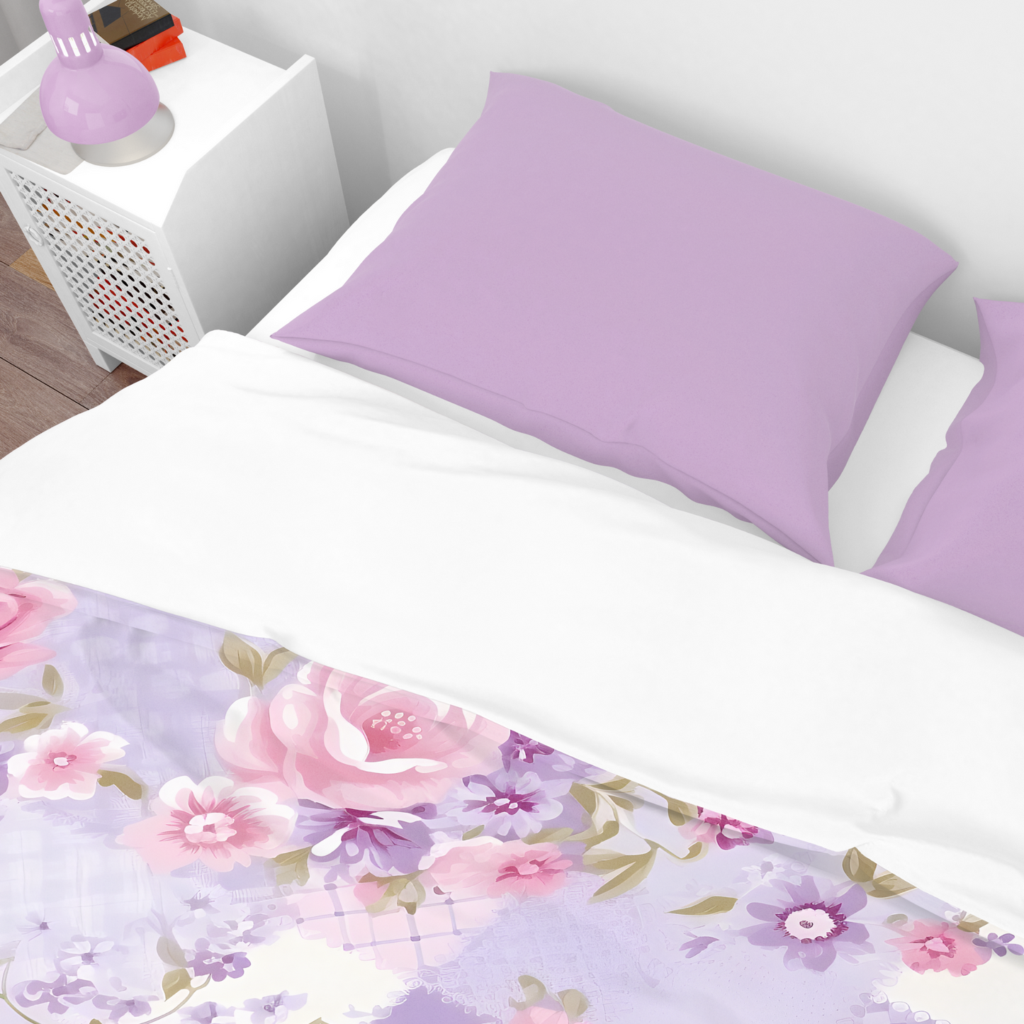 Premium Purple Floral Duvet Cover Collection for King, Queen, Double, Full, Twin, and Twin XL Beds