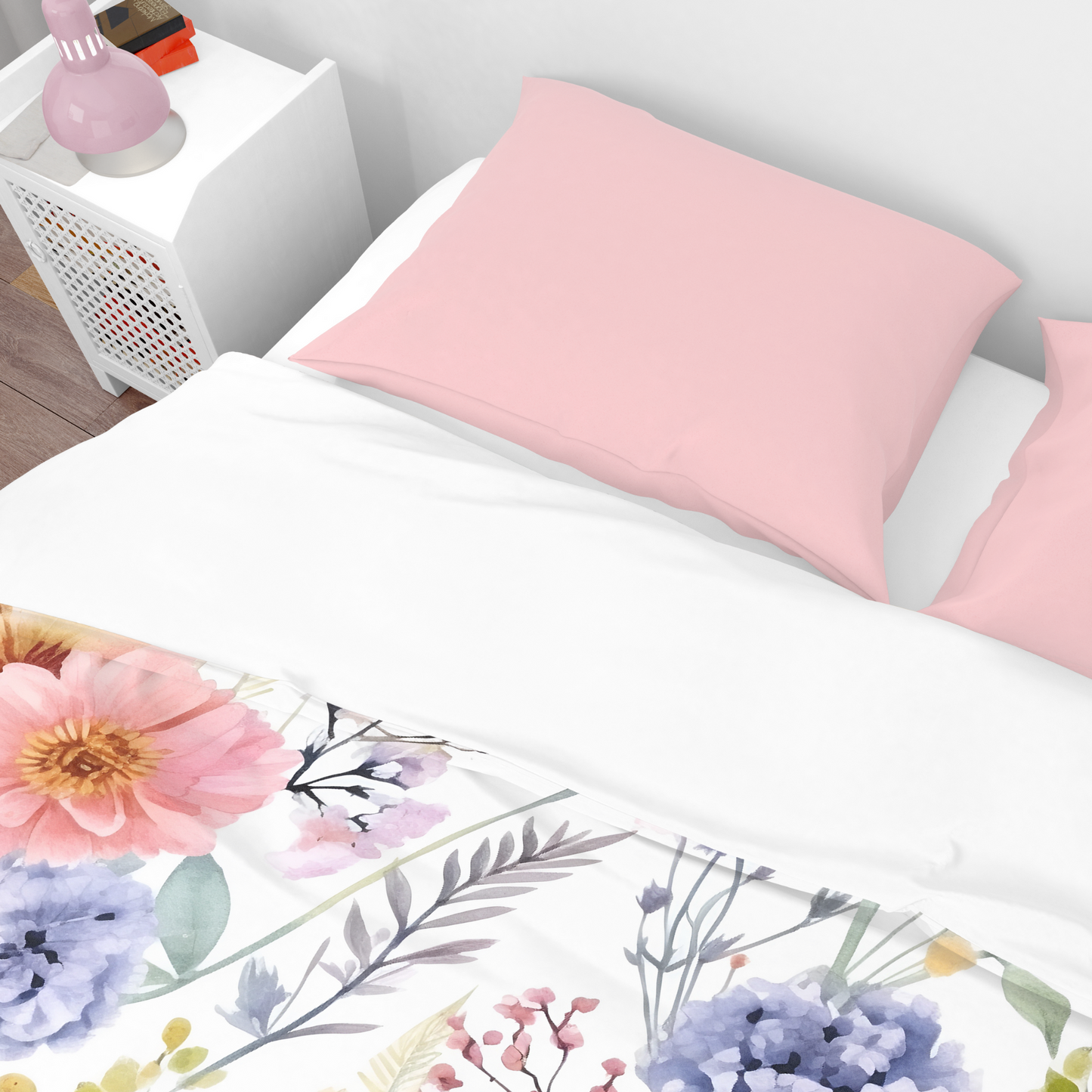 Premium Wildflower Watercolor Duvet Cover Collection for King, Queen, Double, Full, Twin, and Twin XL Beds