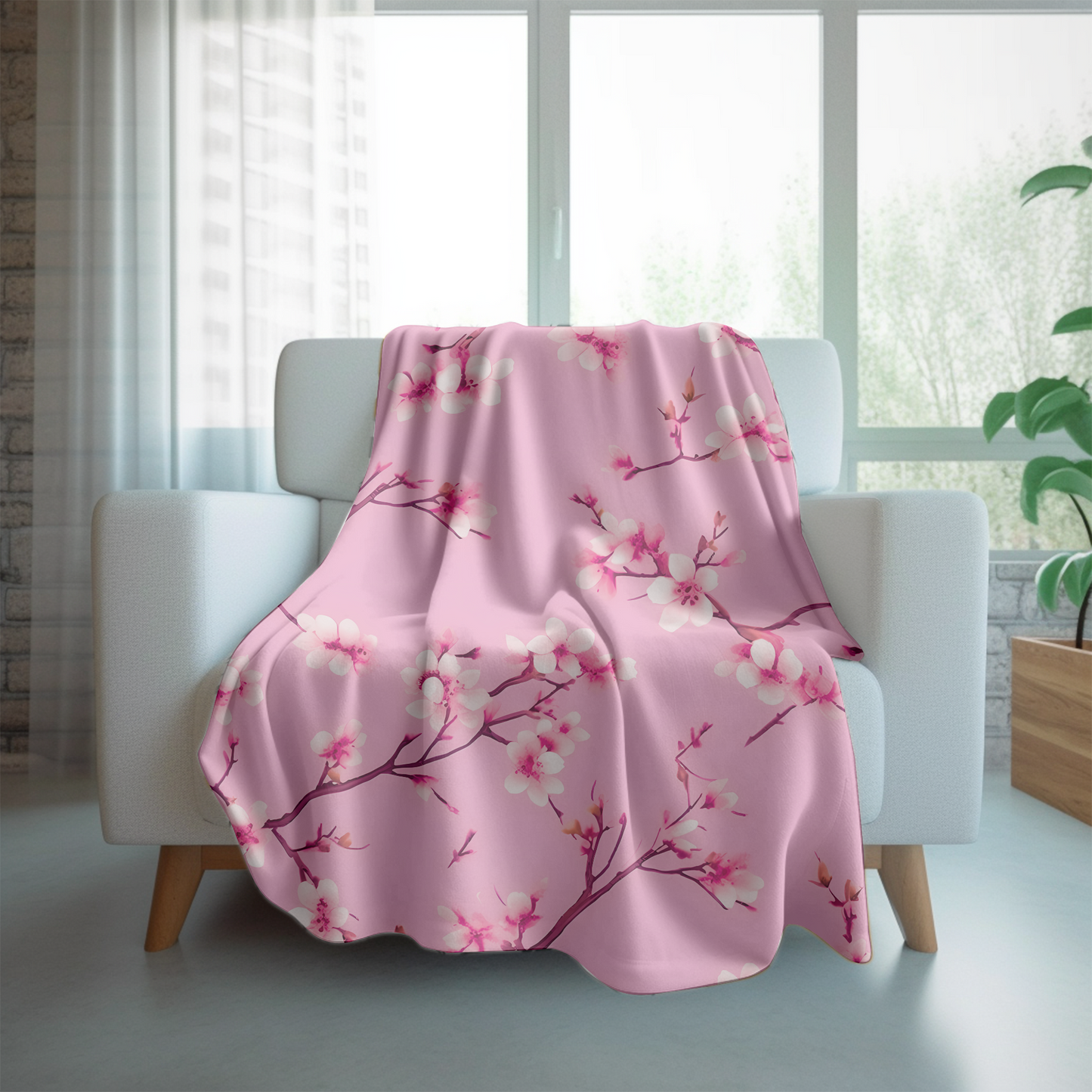 Cherry Blossom Blanket-Pink