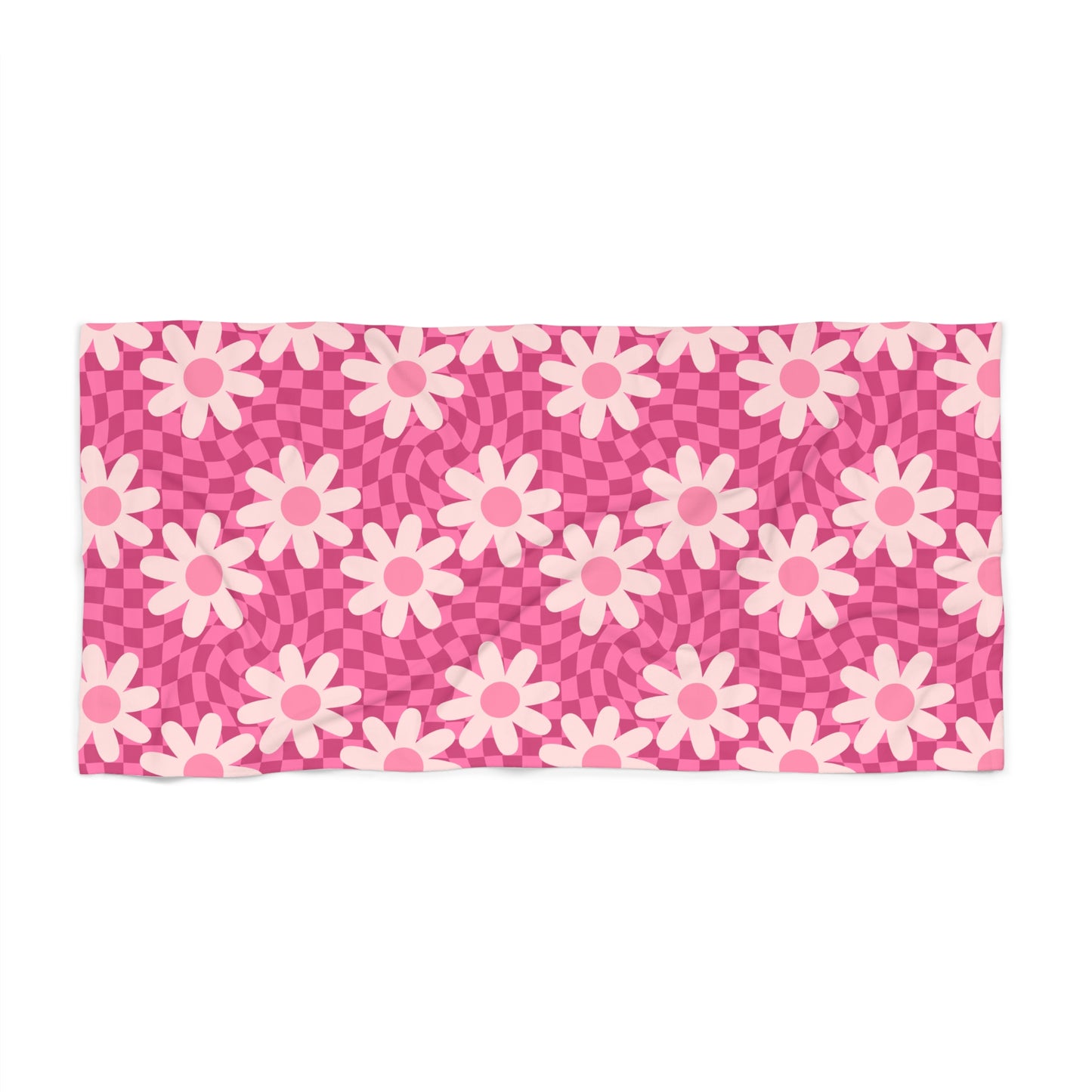 Personalized Pink Floral Large beach towel