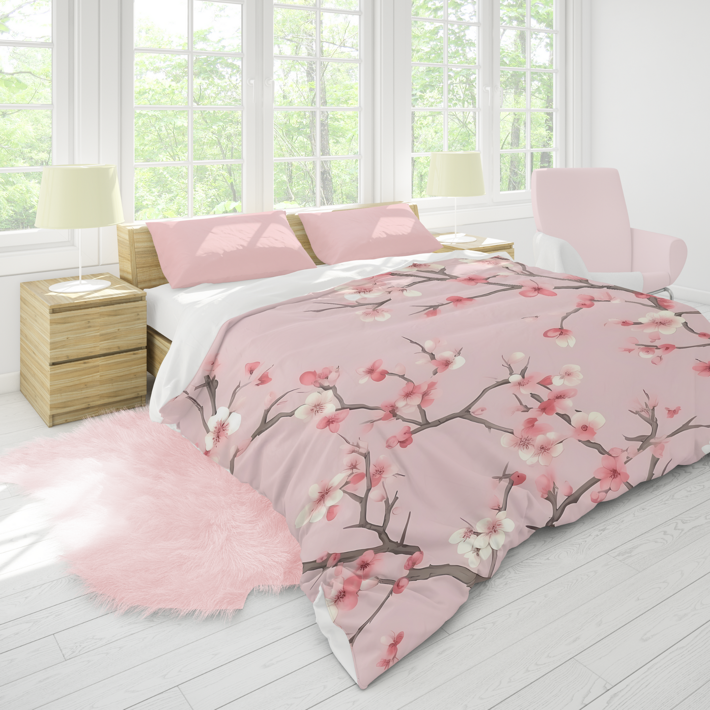 Premium Cherry Blossom Duvet Cover Collection for King, Queen, Double, Full, Twin, and Twin XL Beds