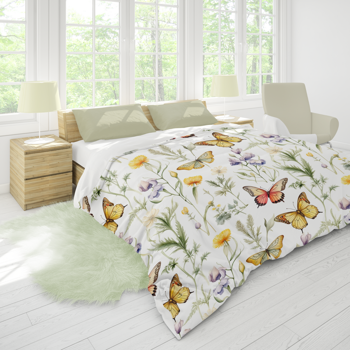 Wildflower Butterfly Duvet Cover