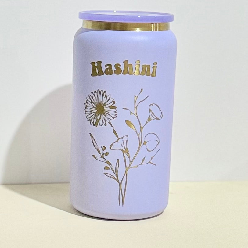 Birth flower Tumbler-Personalized