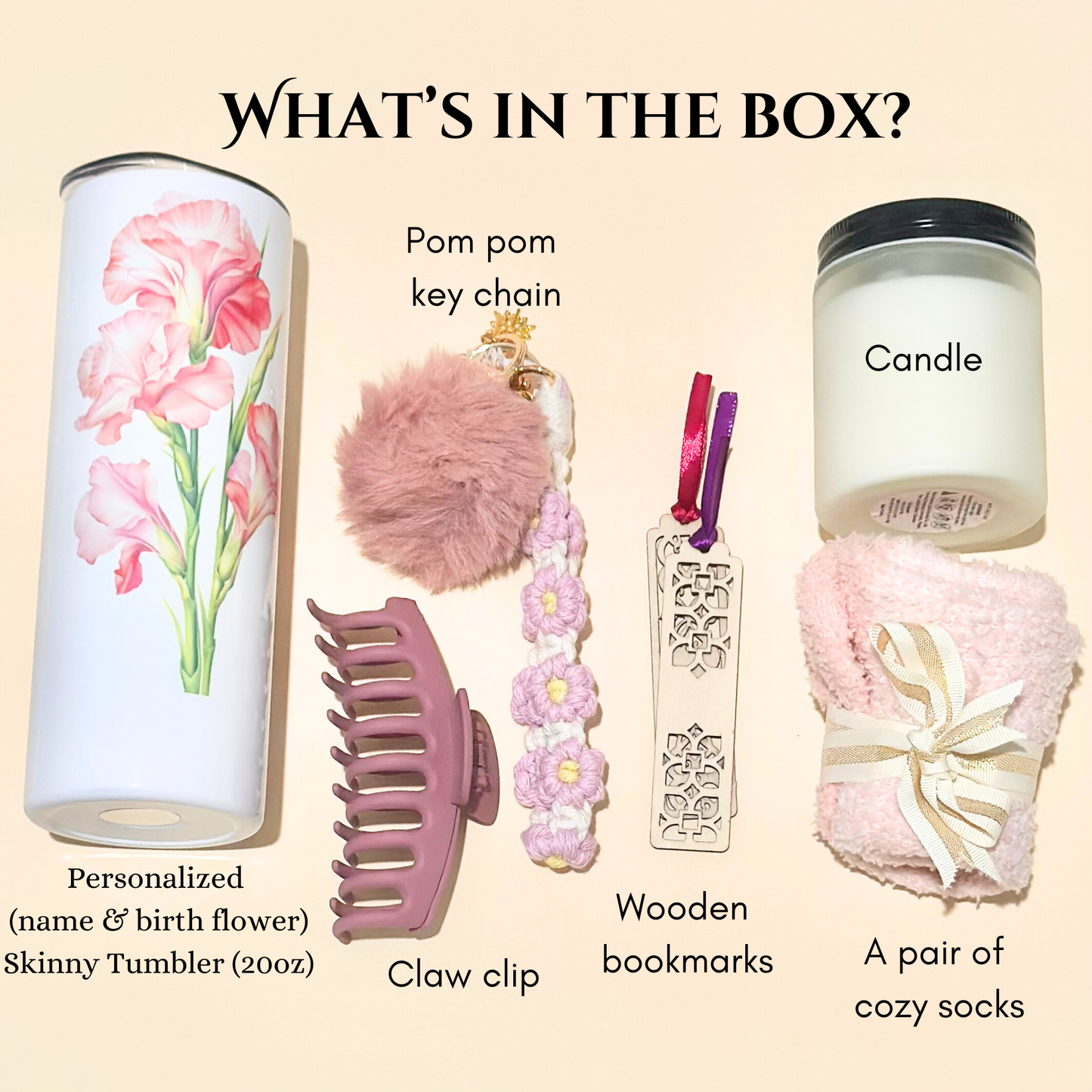 Custom Birth Flower Tumbler Gift Box