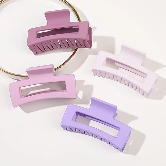 Pink Purple Rectangular Claw Clips pack (4 pack)